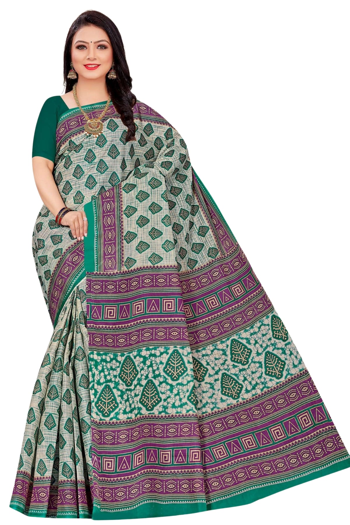 Siburi Screen Print Ready-to-Wear Saree