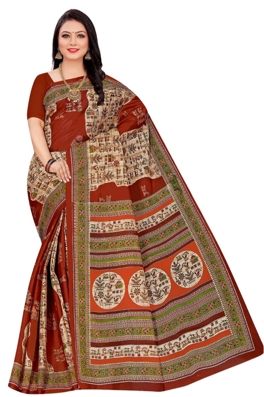 Siburi Screen Print Ready-to-Wear Saree