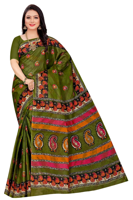 Siburi Screen Print Ready-to-Wear Saree