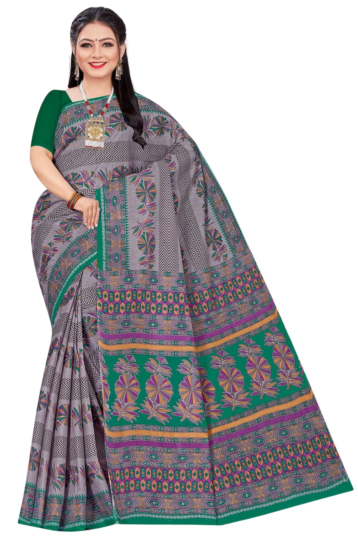 Siburi Screen Print Ready-to-Wear Saree