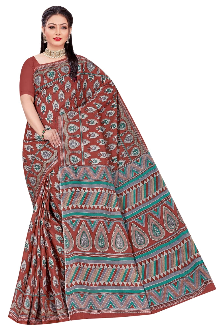 Siburi Screen Print Ready-to-Wear Saree