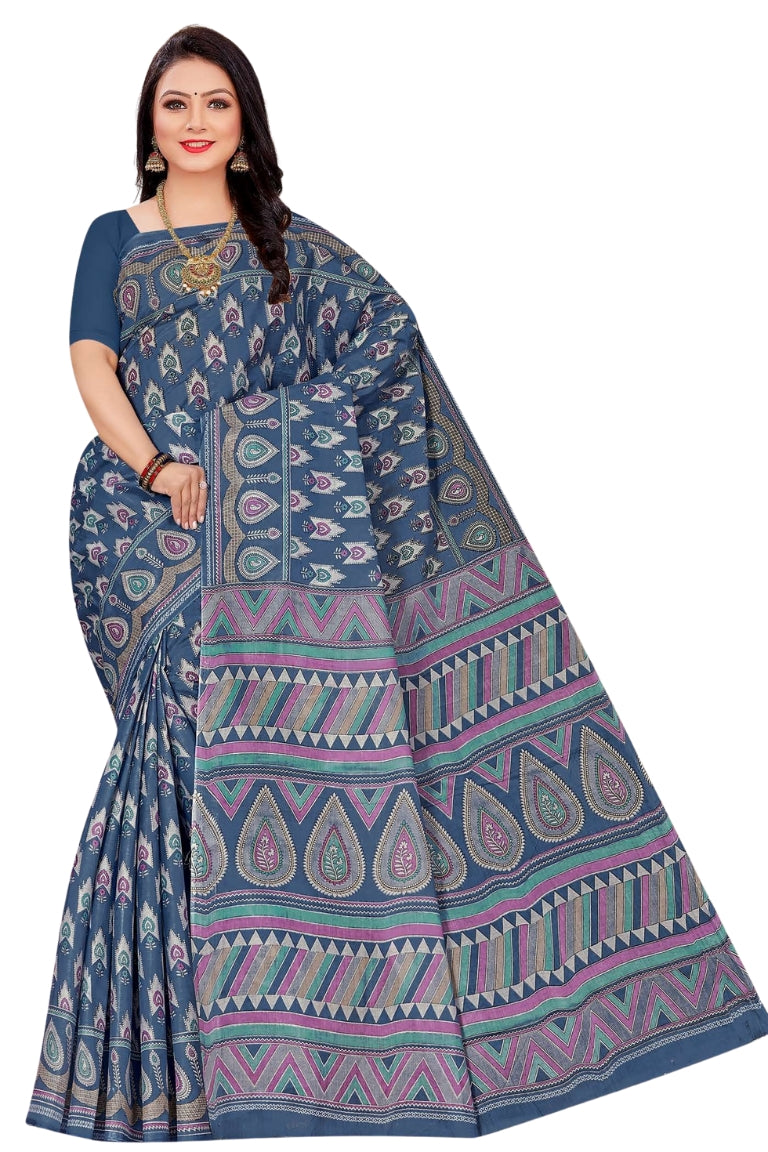 Siburi Screen Print Ready-to-Wear Saree