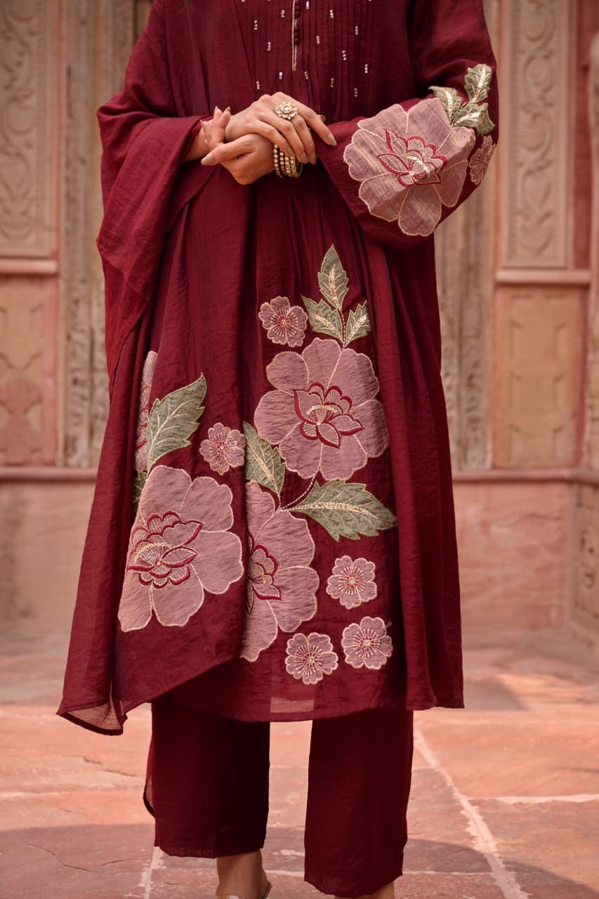 Mul Chanderi 3 piece Suit