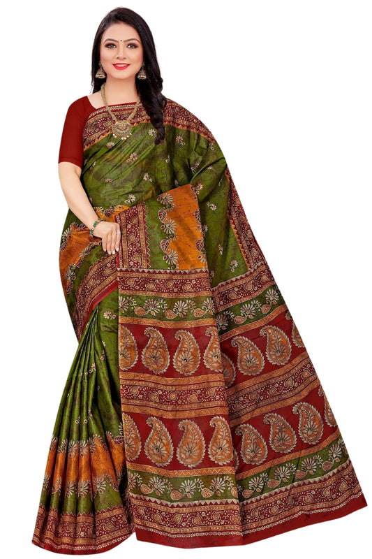 Siburi Screen Print Ready-to-Wear Saree