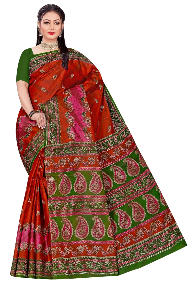 Siburi Screen Print Ready-to-Wear Saree