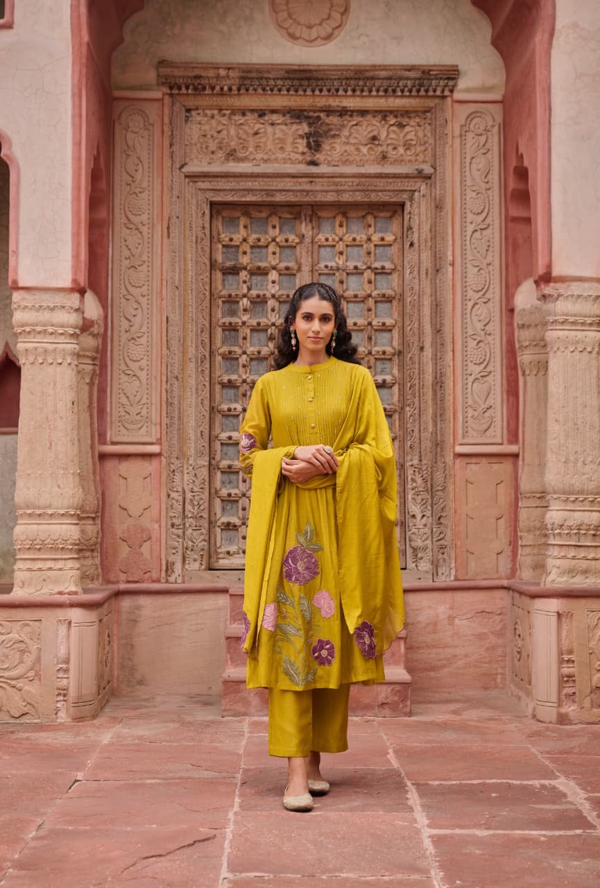 Mul Chanderi 3 piece Suit