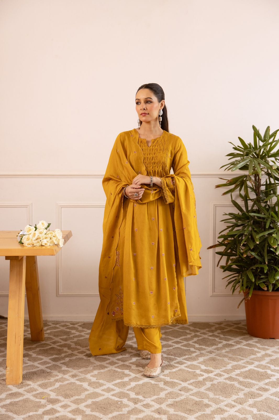 Mul Chanderi Stylish suit