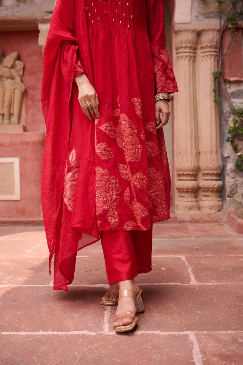 Mul Chanderi 3 piece Suit