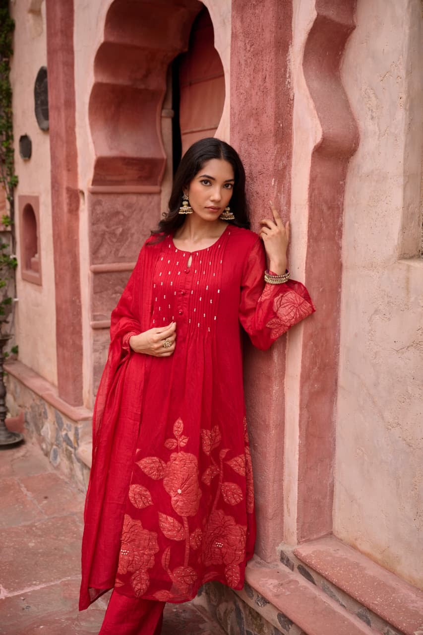 Mul Chanderi 3 piece Suit