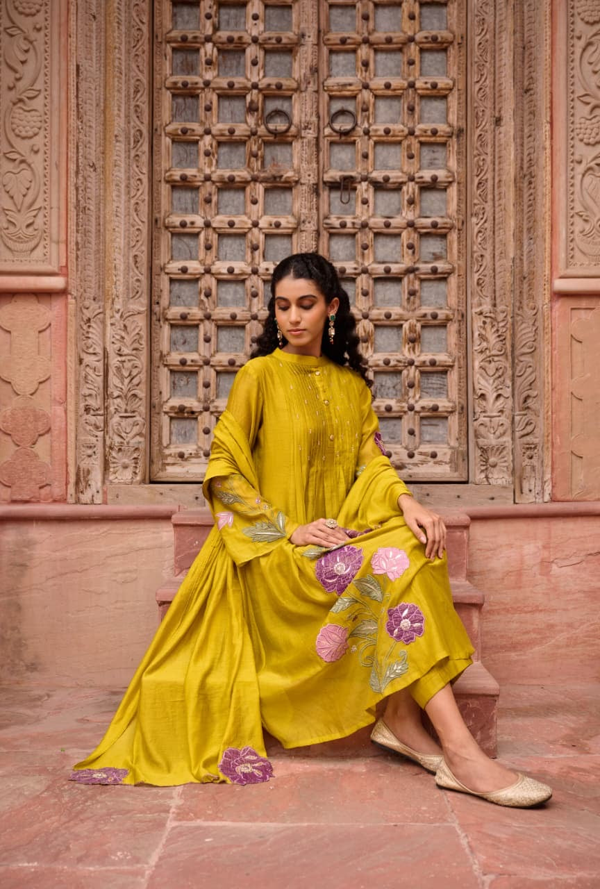 Mul Chanderi 3 piece Suit