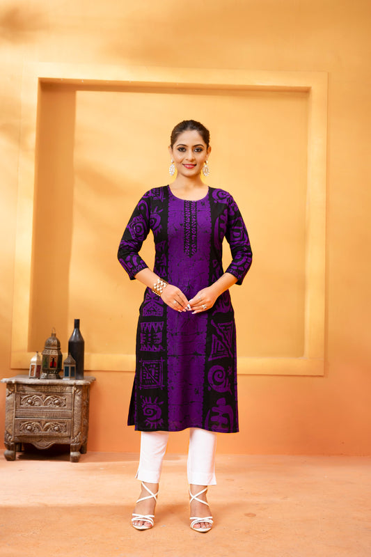 Batik Print Regular Kurti