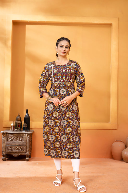 Ajrak Print Regular Kurti