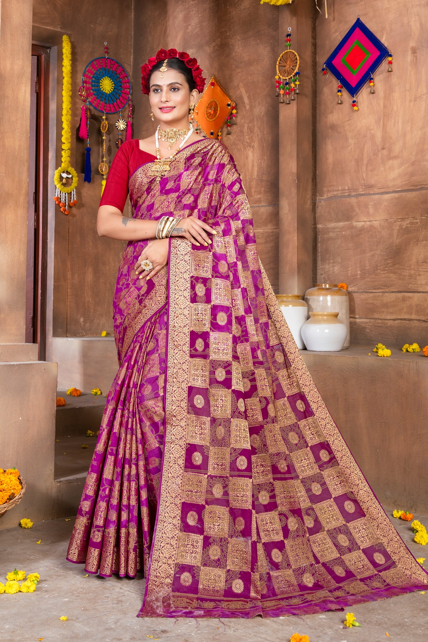 Zari Border Chanderi Saree: Elegance with a Touch of Gold